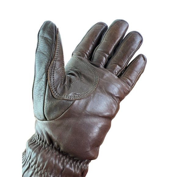 Vintage Kombi Gloves Brown Leather Beige MOD Retro Accessories - Picture 7 of 10